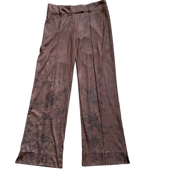 Shyde EU Sz 42/USA 7 Wide Leg Faux Suede Pants Brown 163G - Picture 5 of 8
